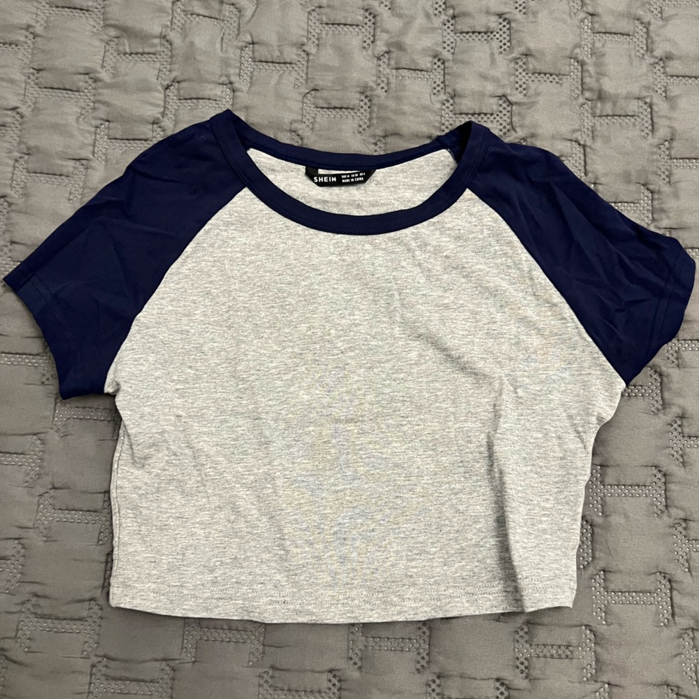 Never worn blue sleeved crop top